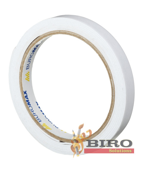 Bandă adezivă dublă buretată, 12mm x 2m, BUROMAX